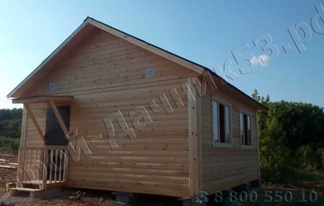 3 Брусовой дом ОД-3, 6×6, 36 м², Калужская область,  Козельский район, деревня Савинск (3)